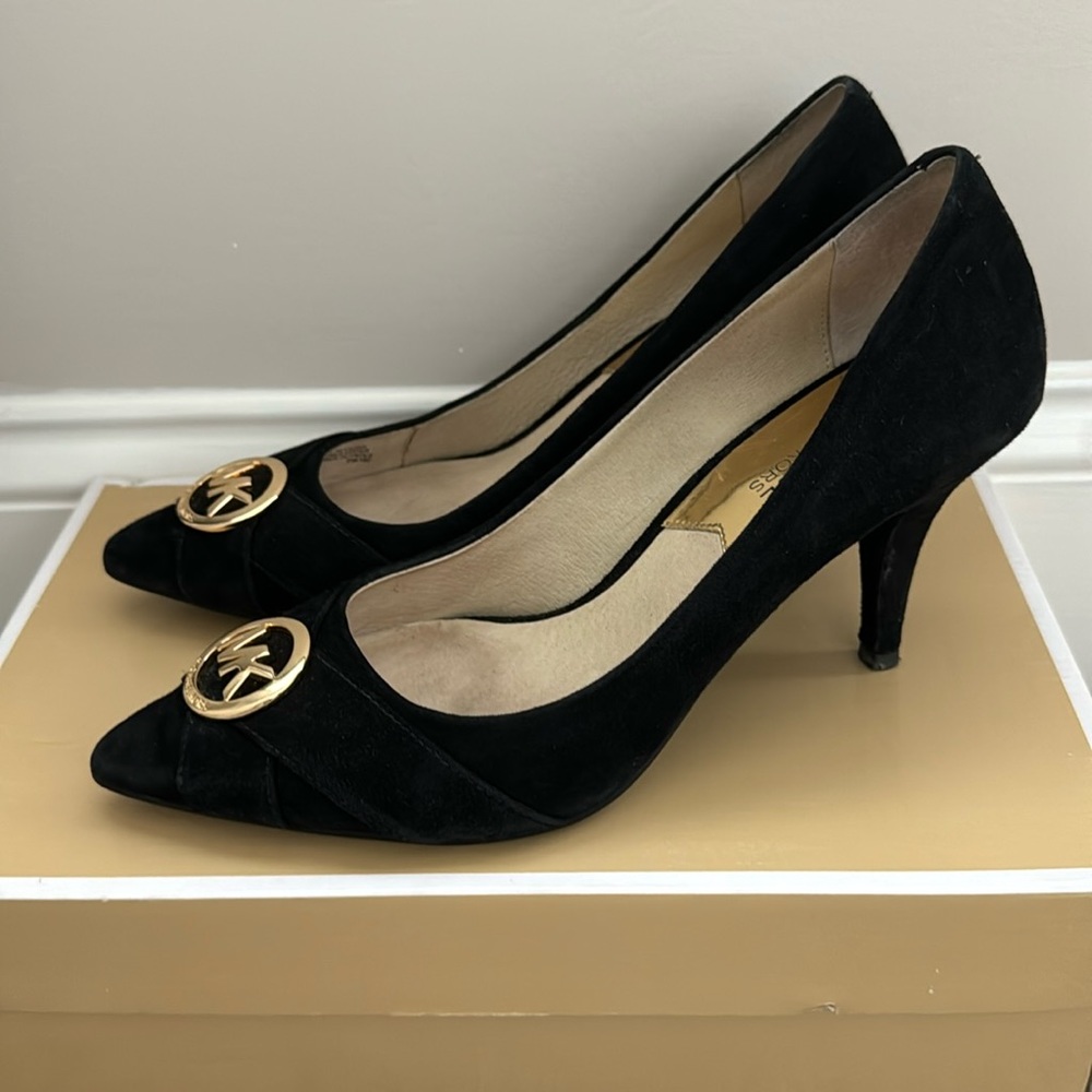 Michael Kors Caroline Black Suede Heels
